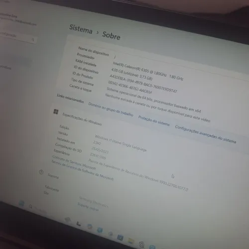 Notbook sansung intel cerrelon