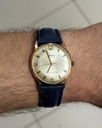 Relógio Lanco 17 rubis a corda vintage plaquê suíço cal. 1003