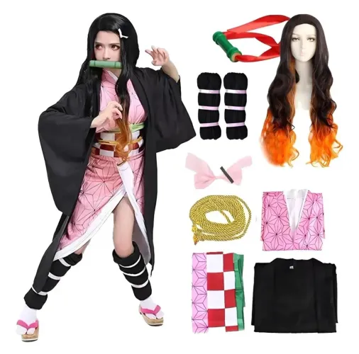 Cosplay NEZUKO ANIME DEMON SLAYERS veste de 10 a 13 anos está novinha !