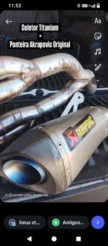 Ponteira e Coletor Full Titanium Akrapovic ORIGINAL p/ S1000 rr
