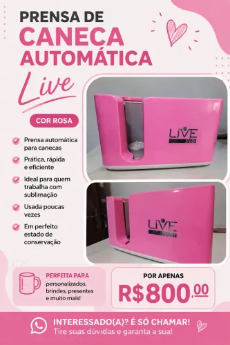 Prensa de Caneca Automática Live - Rosa