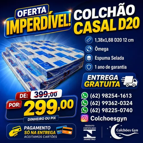COLCHÃO CASAL D20 ENTREGA GRATUITA