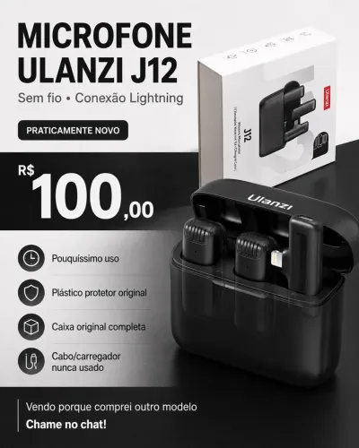 Microfone de lapela ulanzi J12
