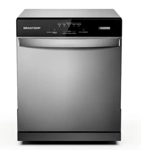 Na CAIXA: Lava-Louças Compacta 8 Serviços Inox 127V (110V) BLF08BS Brastemp