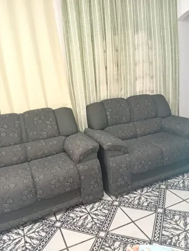 Conjunto de 2 Sofás Cinza Estampados