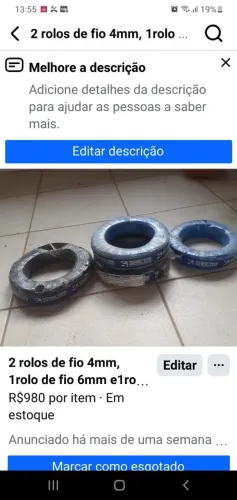 4 rolos de fio 4mm  com 100mt cada rolo