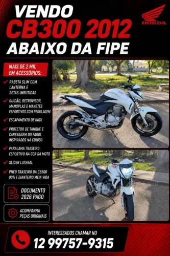 CB300 2012 abaixo da FIPE