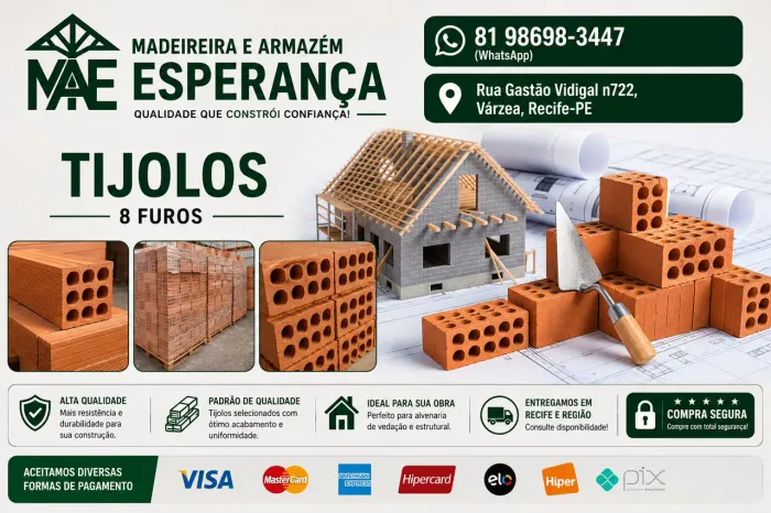 1000 Tijolos de 8 Furos