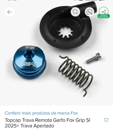 Trava suspensão Fox topcap grip