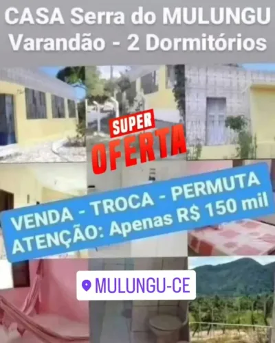 VENDA - TROCA - PERMUTA - NEGOCIA uma CASA SERRA MULUNGÚ