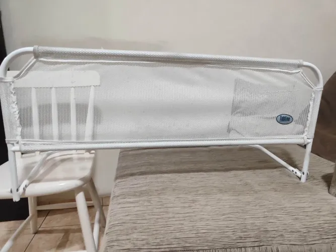 Grade de proteção para cama Tubline,kit 2 unidades,tela respirável, branco 