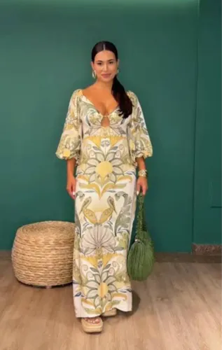 Vestido Farm Jardim de Mar
