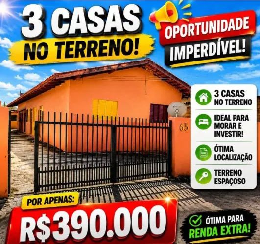  3 Casas no Mesmo Terreno | Todas Alugadas | R$ 390 Mil