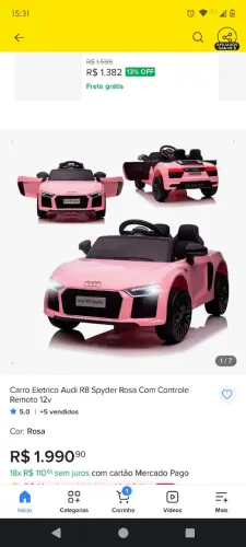 Carrinho infantil elétrico