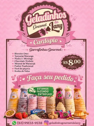 Garrafinhas gourmet e dindin