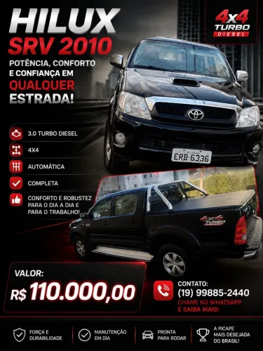 Toyota Hilux CD SRV D4-d 4X4 3.0 TDI Diesel AUT 2010