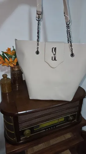 Bolsa Tote Off-White Chain