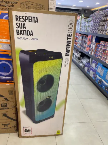 CAIXA DE SOM ALOK COM 1000RMS DE POTÊNCIA COM ATÉ 20H DE DURAÇÃO ?