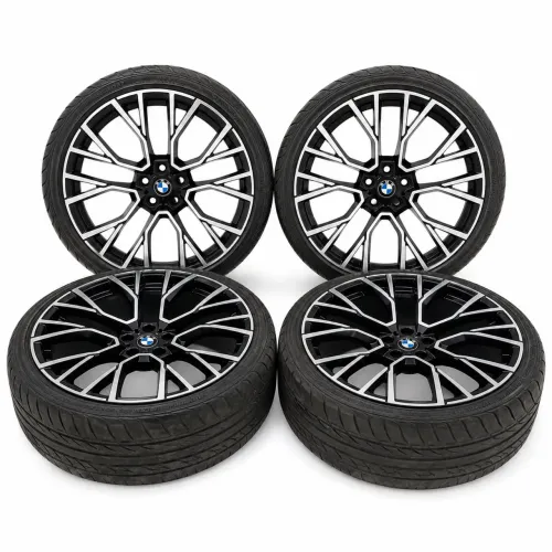 Jogo de Rodas Aro 22 5x120 BMW X5 Com Pneus meia vida, Rodas Sem Trinca Nem Solda
