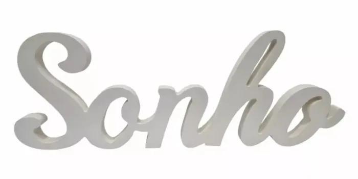 Letra Decorativa "Sonho" - MDF Branco 3D