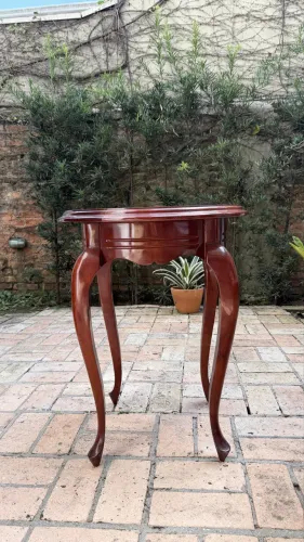 Mesa de Mogno redonda de antiquário