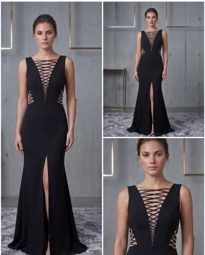 Vestido longo preto festa