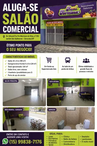 Salão Comercial para Alugar - Jardim São Guilherme | Excelente Localização