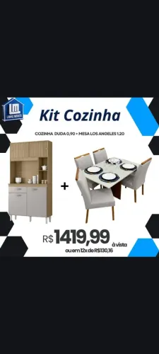 Kit mesa + Armário de cozinha 