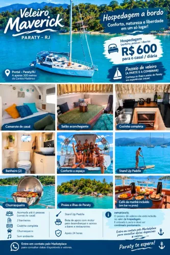 Hospedagem em veleiro Maverick