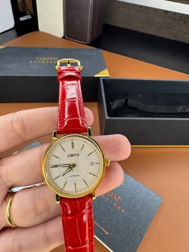 relógio lobinni automático feminino dourado