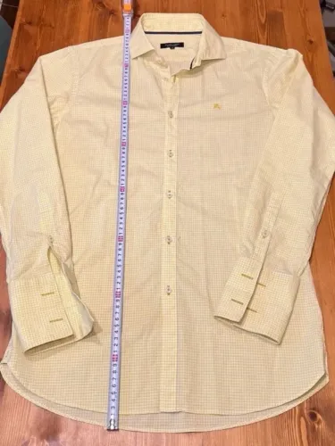 camisa burberry black label xadrez amarelo branco manga longa tam 39 100% original