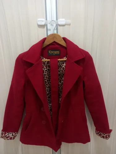 Casaco inverno juvenil vermelho tamanho P 