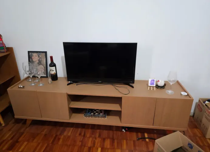 USADO Rack Para Tv Até 75 Brazos Colibri Brazos Cor Freijó