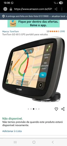 GPS- reprodutor de vias, indicador de radares, nas vias de tráfego 