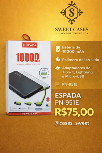 Carregador Portátil 10.000mAh Espada PN-951E