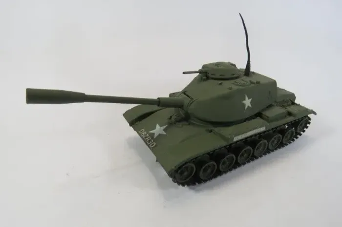 Miniatura do TANQUE DE GUERRA M60 AI Medium Tank - Fabricado pela CORGI. As rodas da estei