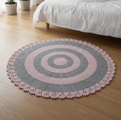 Tapete Redondo De Crochê