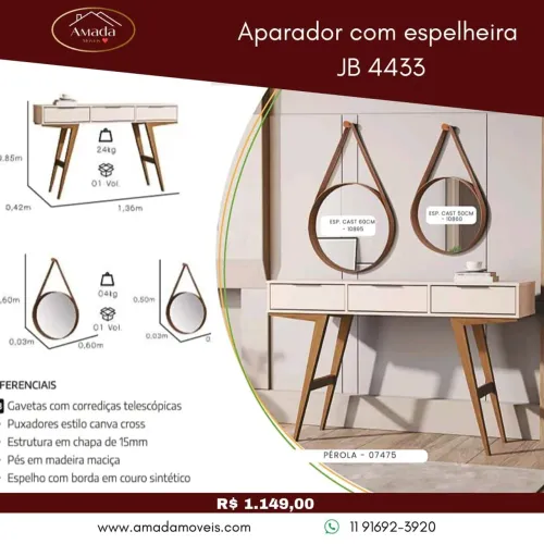 Aparador com Espelheira - à pronta entrega 