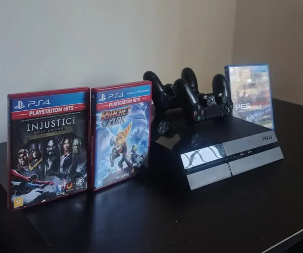 Ps4 Fat 500GB + 2 Controles + 3 Jogos Mídia Física - Funcionando 100%