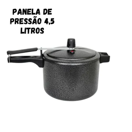 Panela de Pressão Preta Craqueada 4,5 Litros