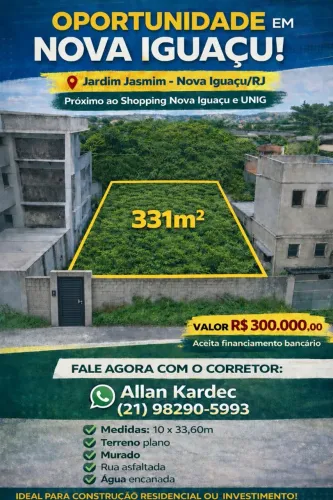 Vendo terreno 331m². Bairro Jardim Alvorada, Nova lguaçu/RJ.