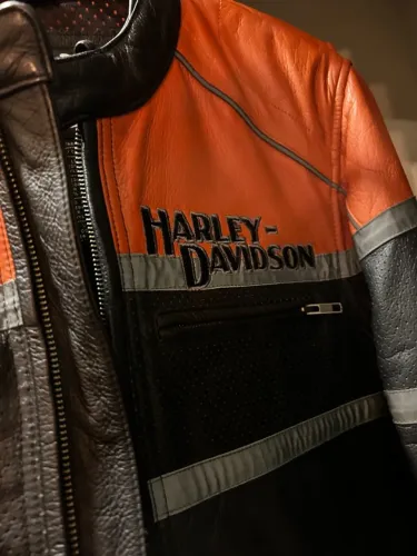 JAQUETA HARLEY-DAVIDSON ORIGINAL - PRETA E LARANJA