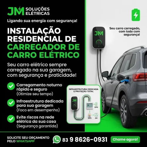INSTALAÇÃO CARREGADOR VEÍCULO ELÉTRICO
