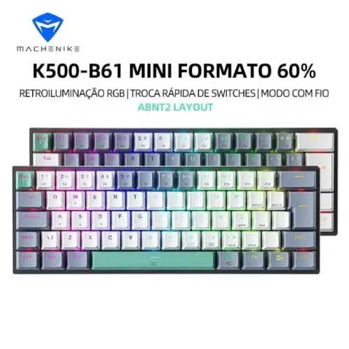 Teclado Mecânico RGB - Machenike K500-B61 - ABNT2 - Entregamos