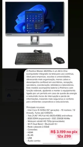 ALL in one positivo master A6200w