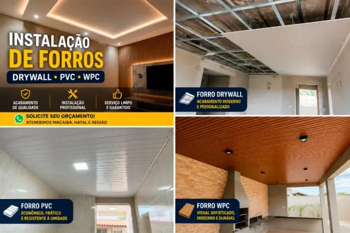Forro Drywall e PVC e WPC