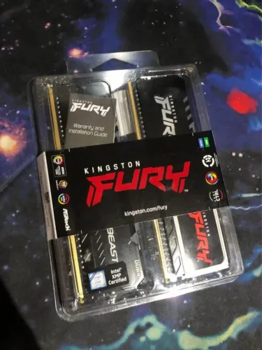 Memória Kingston Fury Beast, RGB, 32GB (2x16GB), 3200MHz DDR4