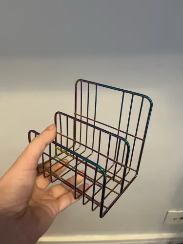 Organizador de Mesa/Porta Cartas Cromado Grid Furta Cor da TokStok