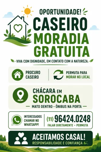 chácara para cuidar - permuta - caseiro