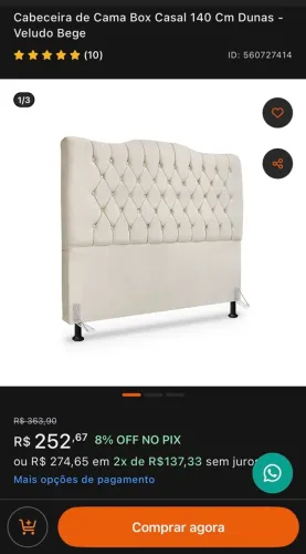 Cabeceira De Cama Box Casal 140 Cm Dunas - Veludo Bege